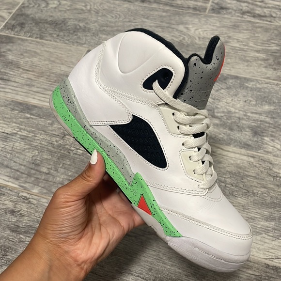 Jordan 5 Retro BP (pink, green and grey) 3Y - Picture 6 of 7